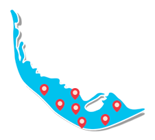 Illustration of Sanibel Island shape